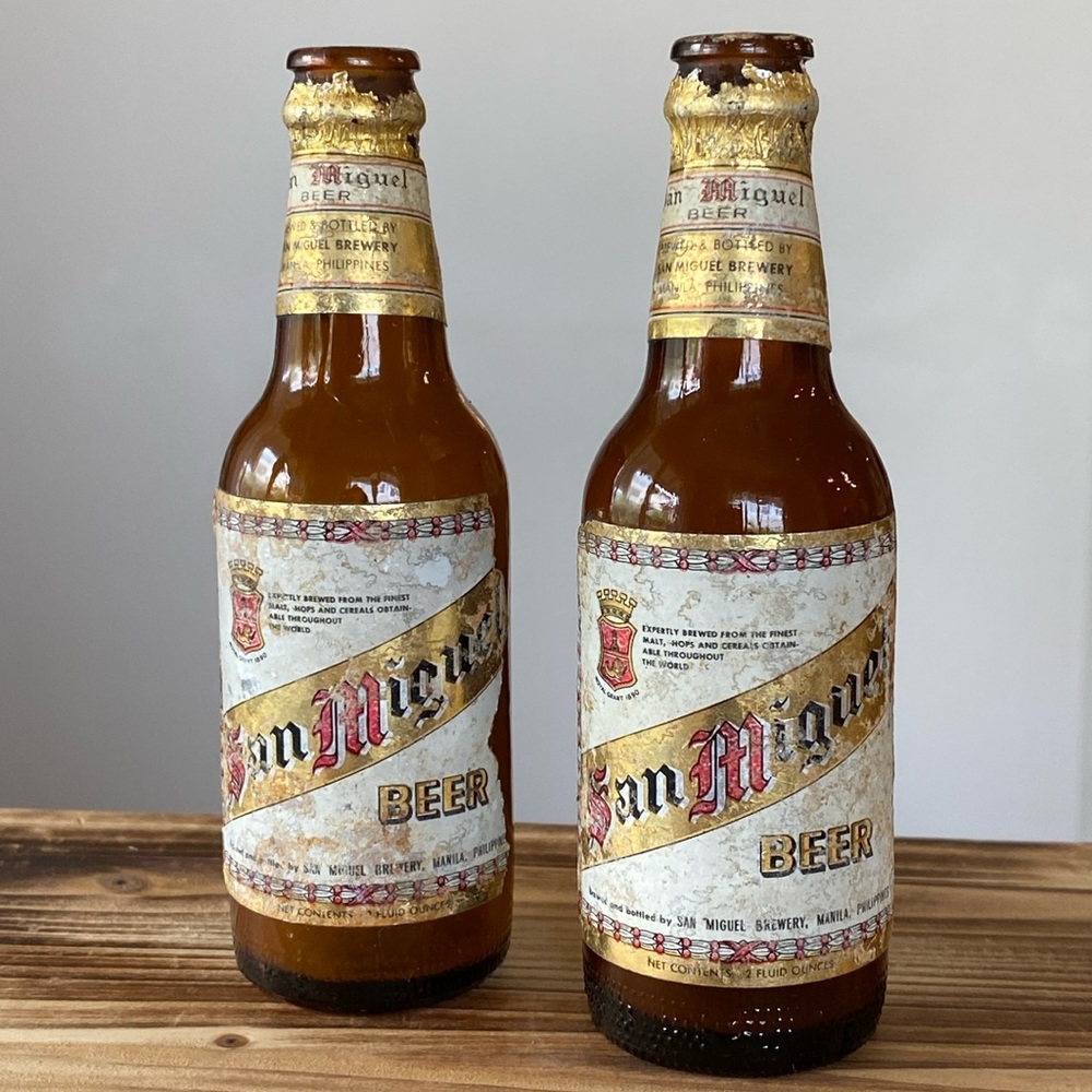 Vintage San Miquelon Beer 2oz Bottles from Brewery in Philippines (2)